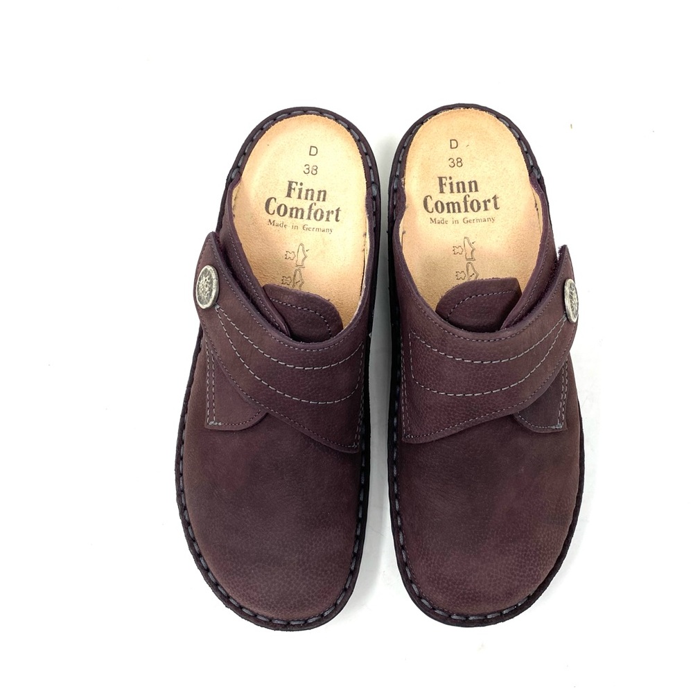 Finn Comfort Santafe-S Mule Clogs Bear Nubuck/Plum Leather Size 38 NIB - Picture 5 of 7